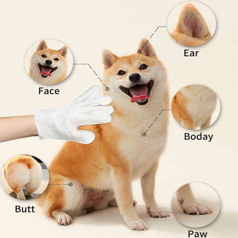 Clean Fur Deodorizing Disposable Wet Pet Glove